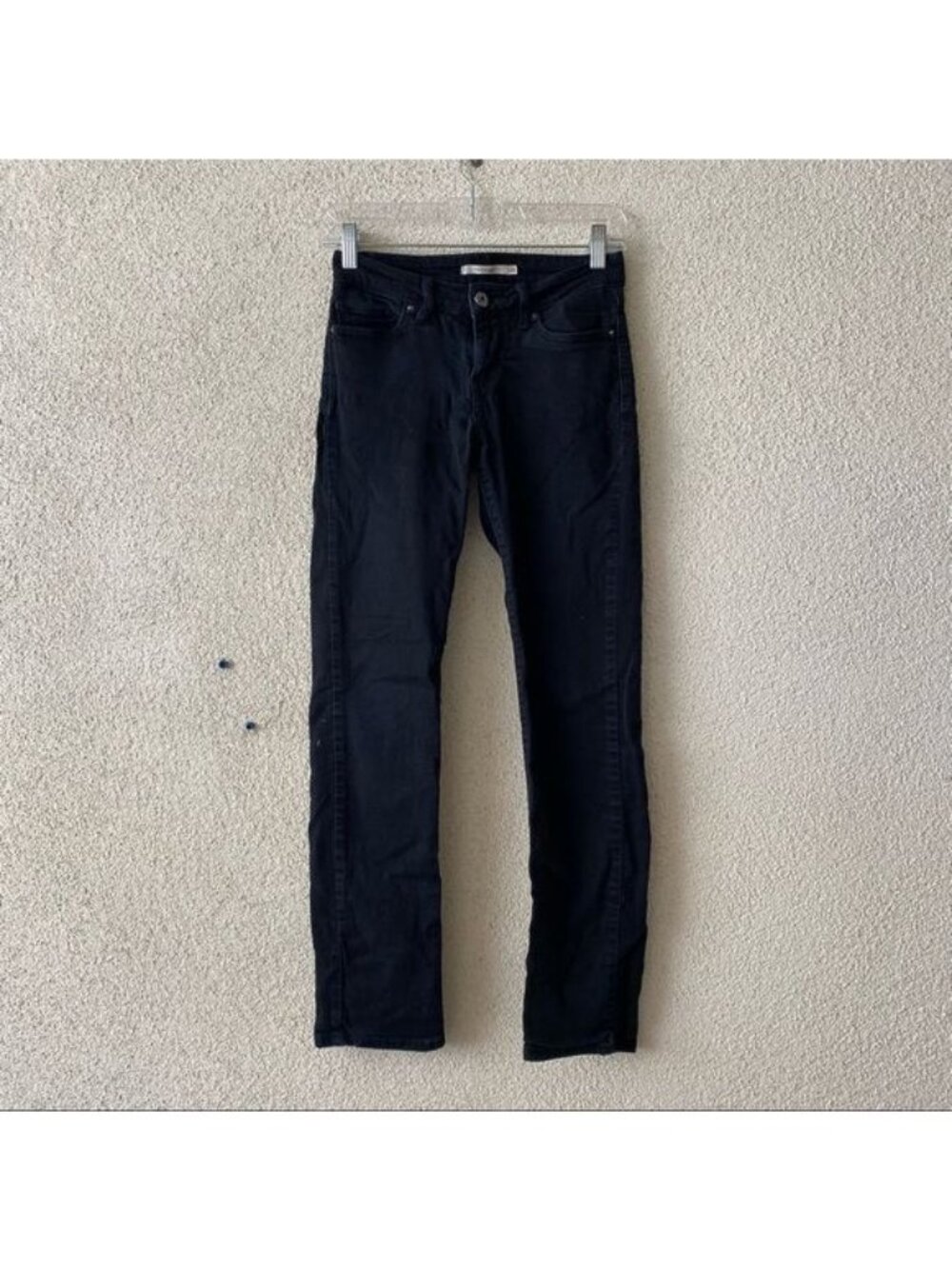 Levi’s Womens Pants Black Jeans 714 Straight Solid Denim Size 25 Length 30